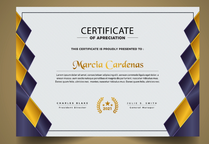 daelim's certificate